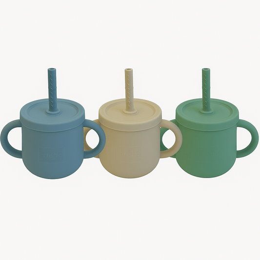 Gniste 2 - i - 1 silikonkopp med lokk og sugerør for blw - 225ml - farskapet