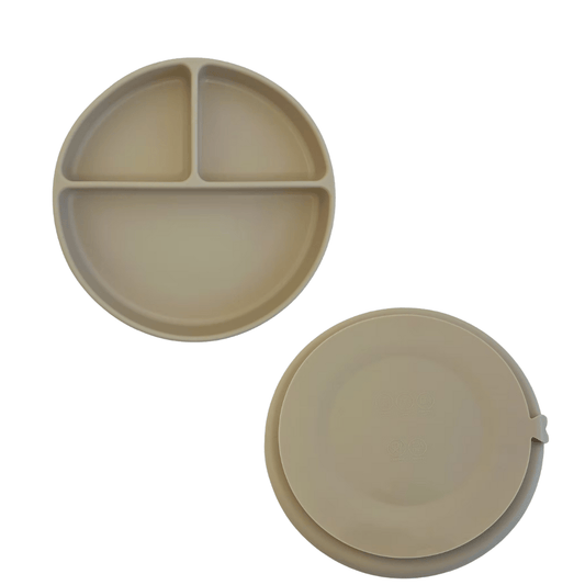 Gniste blw inndelt tallerken med sugekopp - 3 seksjoner silikontallerken - farskapet