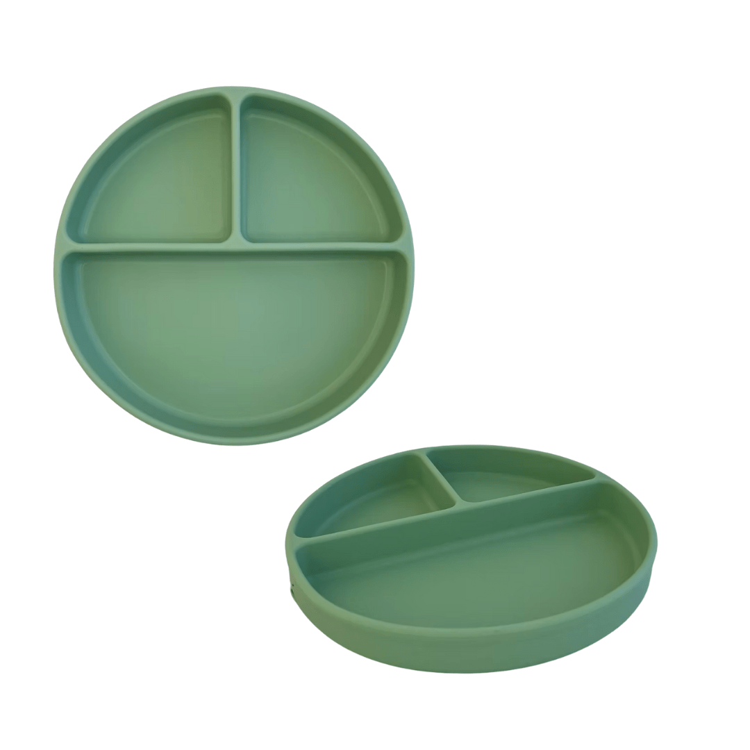 Gniste blw inndelt tallerken med sugekopp - 3 seksjoner silikontallerken - farskapet