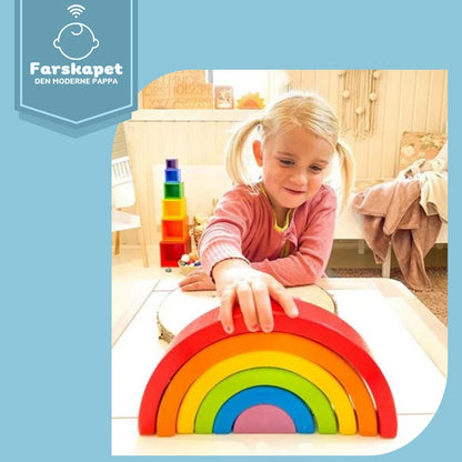 Sagababy regnbue byggeklosser - Kreativ lek i vakre farger! 🌈 - farskapet